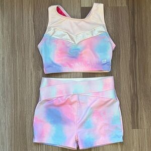 More Than Magic Pink and Blue Two Piece Leotard